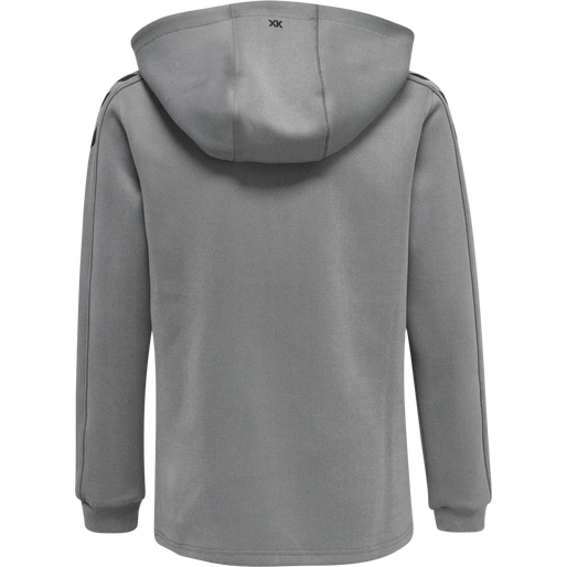 hmlCORE XK POLY ZIP HOOD SWEAT KIDS, GREY MELANGE, packshot