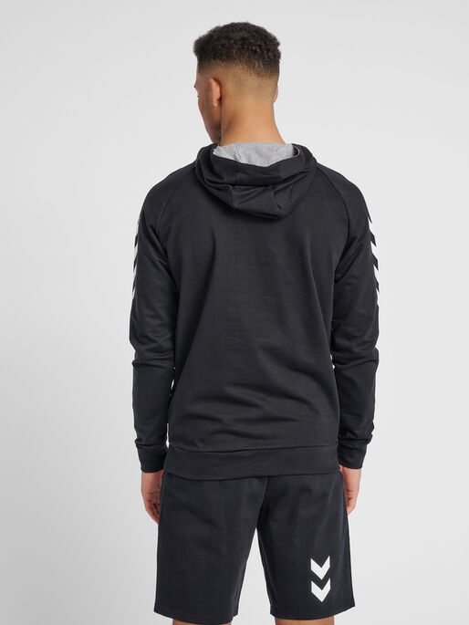 HMLGO COTTON HOODIE, BLACK, model