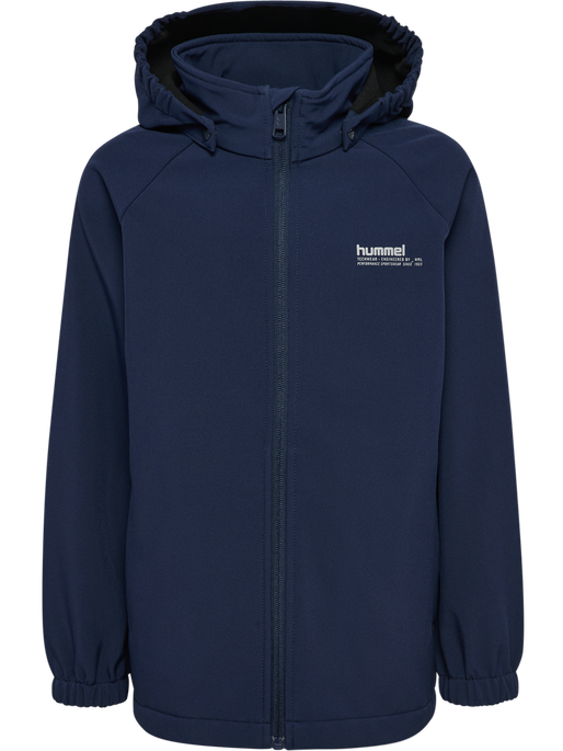 hmlJR LOOSE SOFTSHELL JACKET, BLACK IRIS, packshot