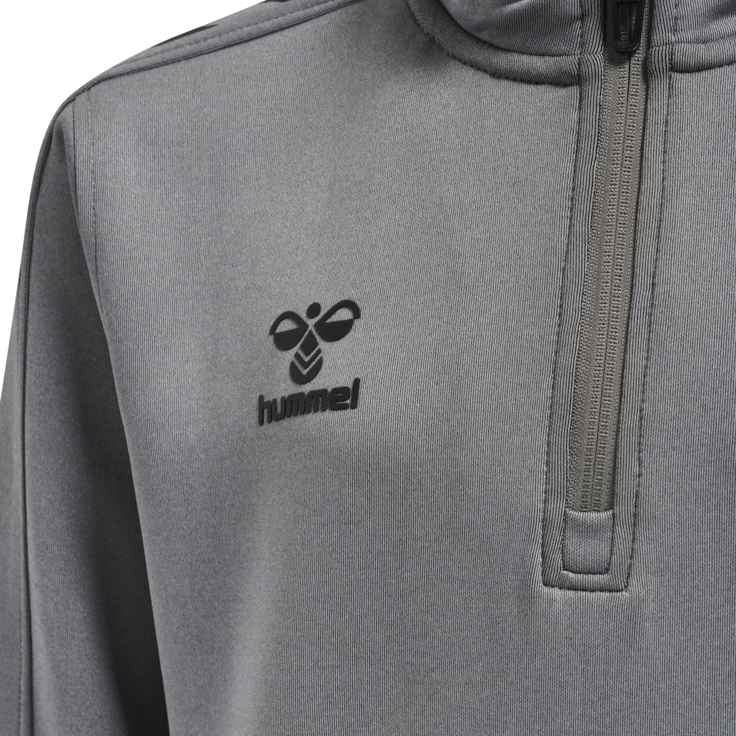 hmlCORE XK HALF ZIP POLY SWEAT KIDS, GREY MELANGE, packshot