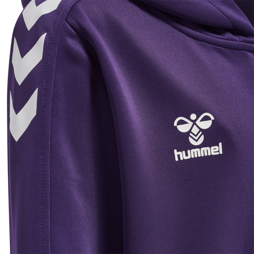 hmlCORE XK POLY ZIP HOOD SWEAT KIDS, ACAI/WHITE, packshot