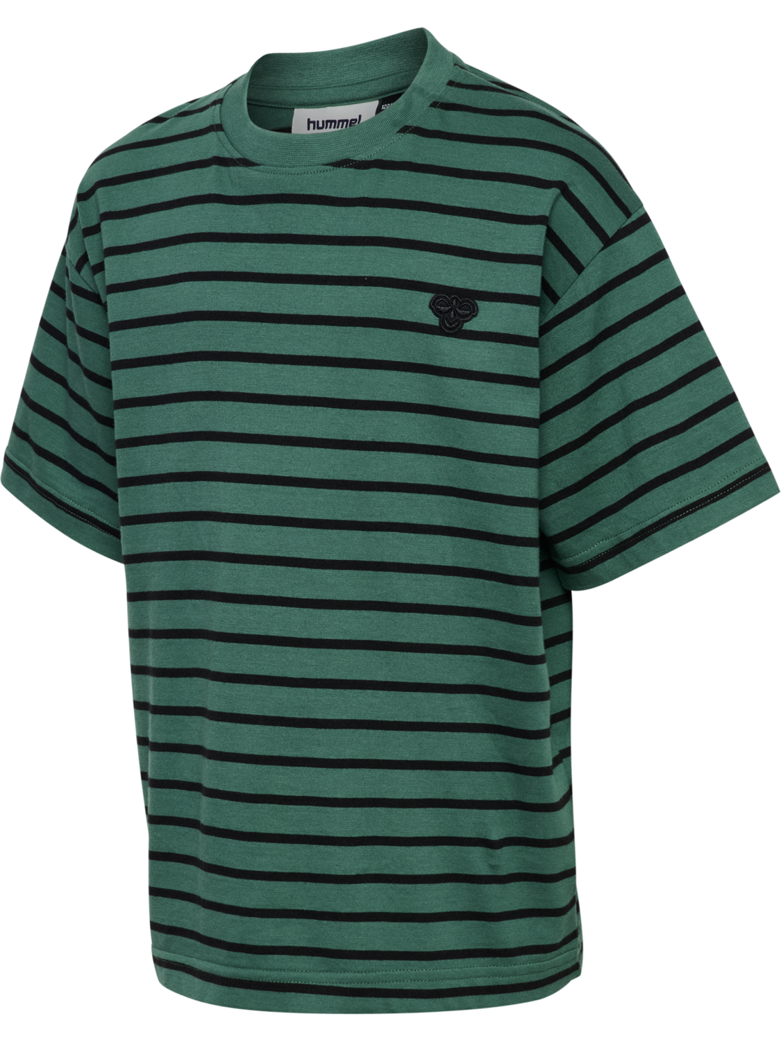 hmlJR LOOSE STRIPED T-SHIRT S/S BEE, SMOKE PINE, packshot