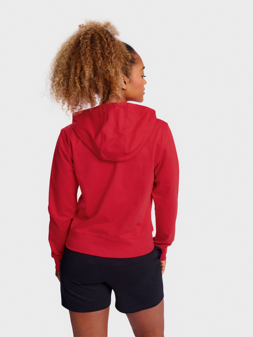 hmlGO 2.0 ZIP HOODIE WOMAN, TRUE RED, model