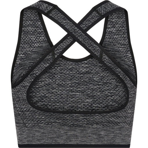 hmlMT UNA SEAMLESS SPORTS TOP, BLACK MELANGE hmlMT UNA SEAMLESS SPORTS TOP, BLACK MELANGE, packshot