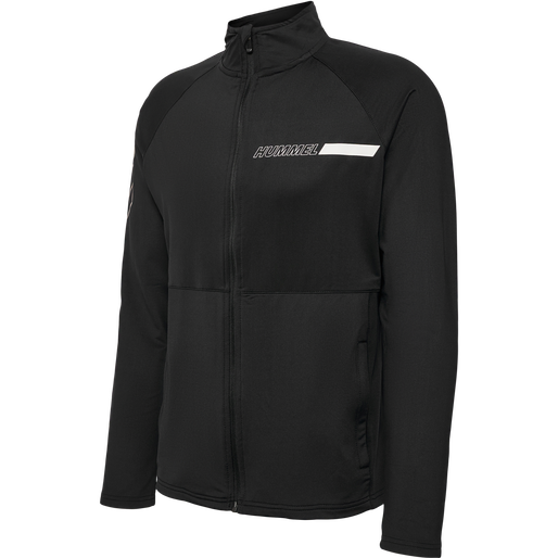 hmlTE STRENGTH TRAINING TRACK TOP, BLACK, packshot