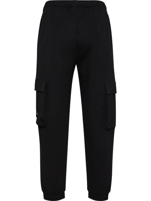 hmlTECH FLEECE LOOSE CARGO PANTS, BLACK, packshot