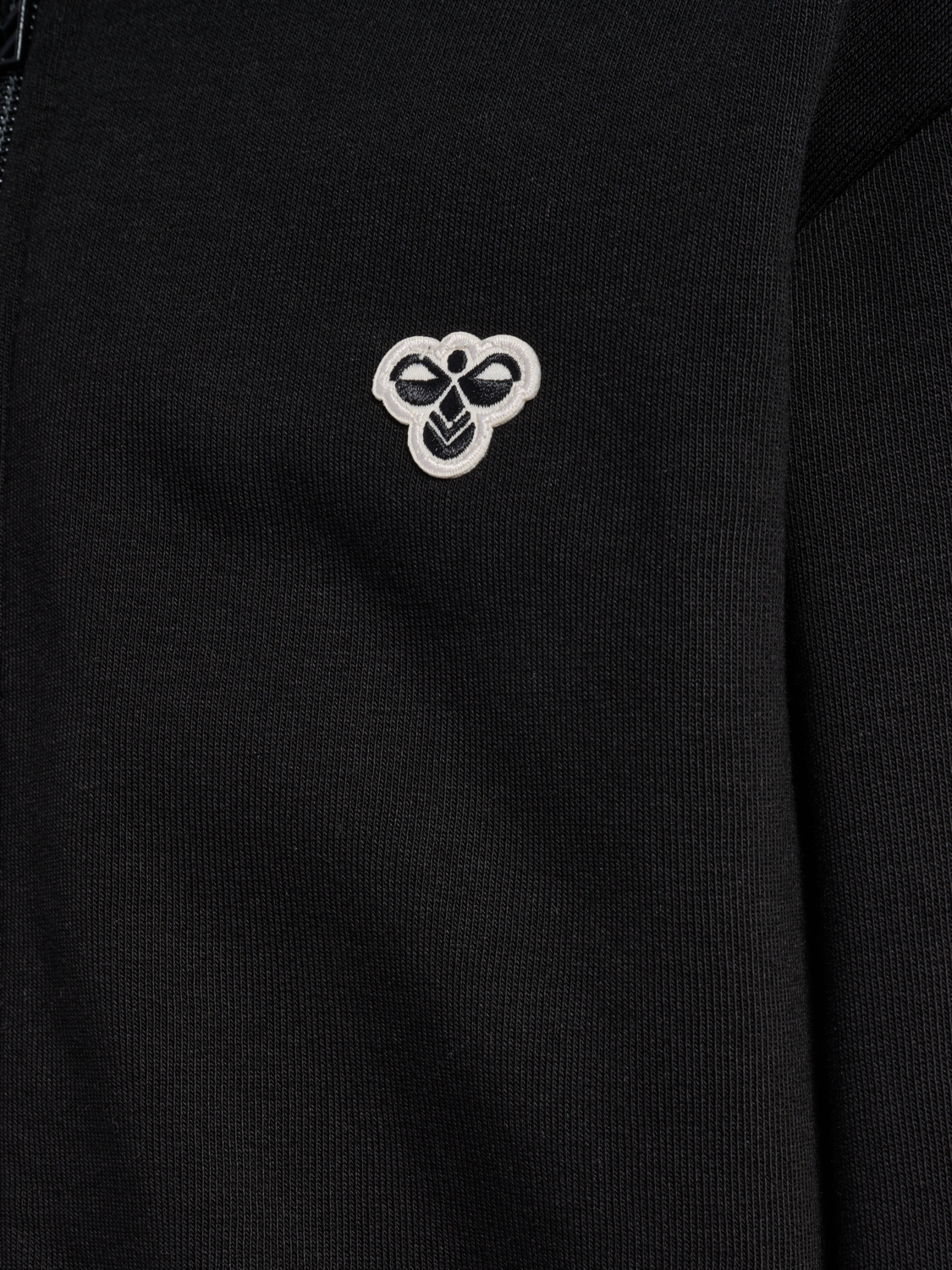 hmlJR LOOSE ZIP HOODIE BEE, BLACK, packshot