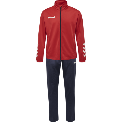 hmlPROMO POLY SUIT, TRUE RED/MARINE, packshot