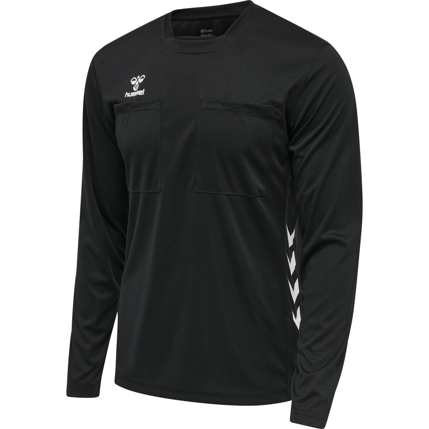 hmlREFEREE CHEVRON JERSEY L/S, BLACK, packshot