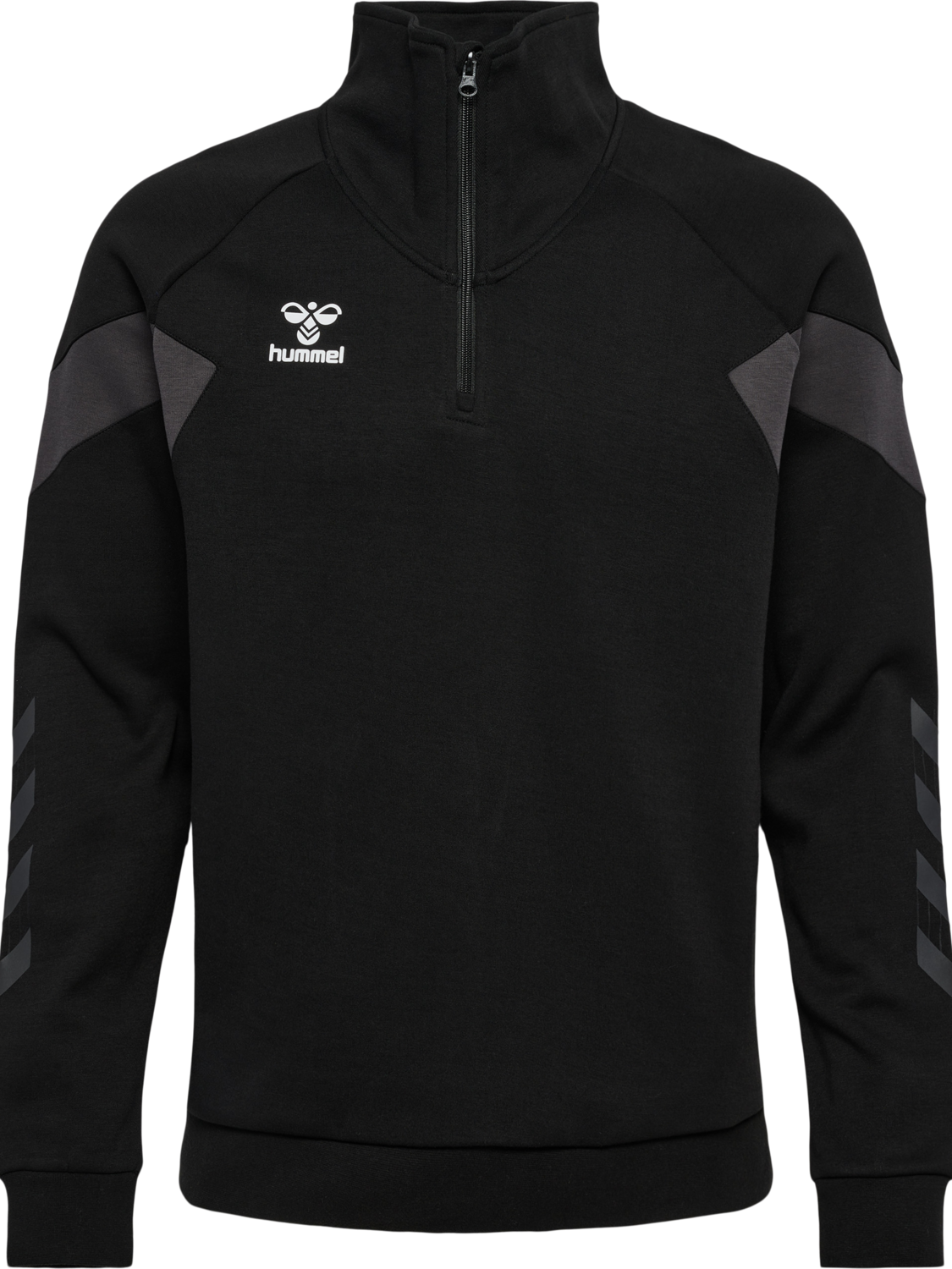 hmlTRAVEL HALF ZIP SWEAT, BLACK, packshot
