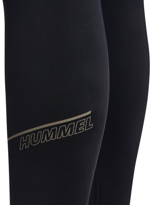 hmlCOURT MID WAIST POCKET TIGHTS W, LIGHT GREY/BLACK, packshot