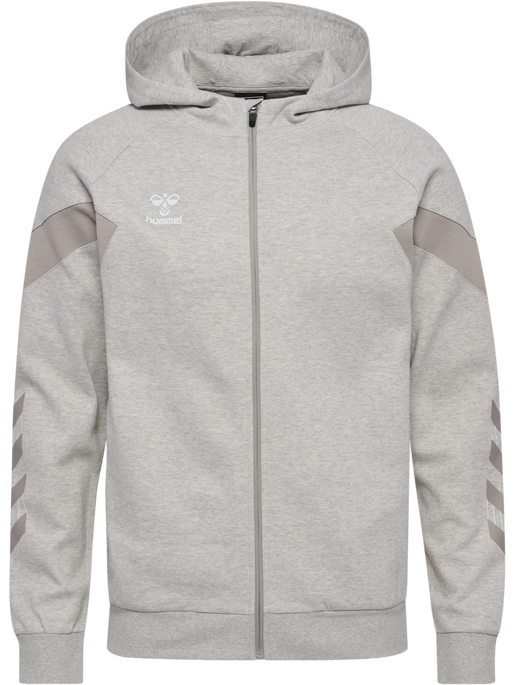hmlTRAVEL ZIP HOODIE, LIGHT GREY MELANGE, packshot