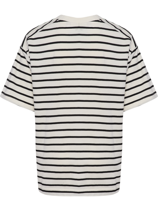 hmlJR LOOSE STRIPED T-SHIRT S/S BEE, TOFU, packshot