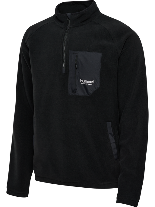 hmlFLEECE HALFZIP SW, BLACK, packshot
