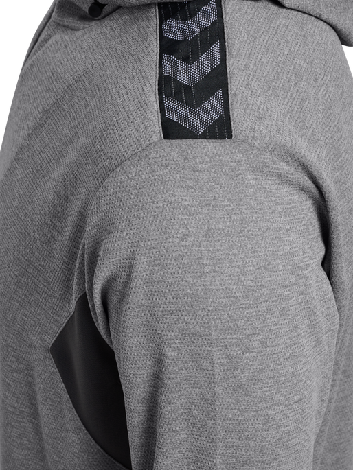 hmlAUTHENTIC PL ZIP HOODIE, GREY MELANGE, packshot