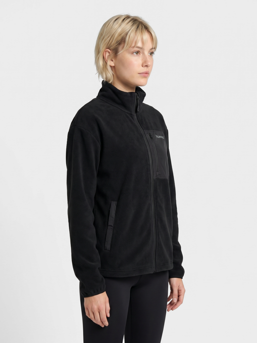 hmlPOLAR FLEECE WOMEN JACKET, BLACK, model