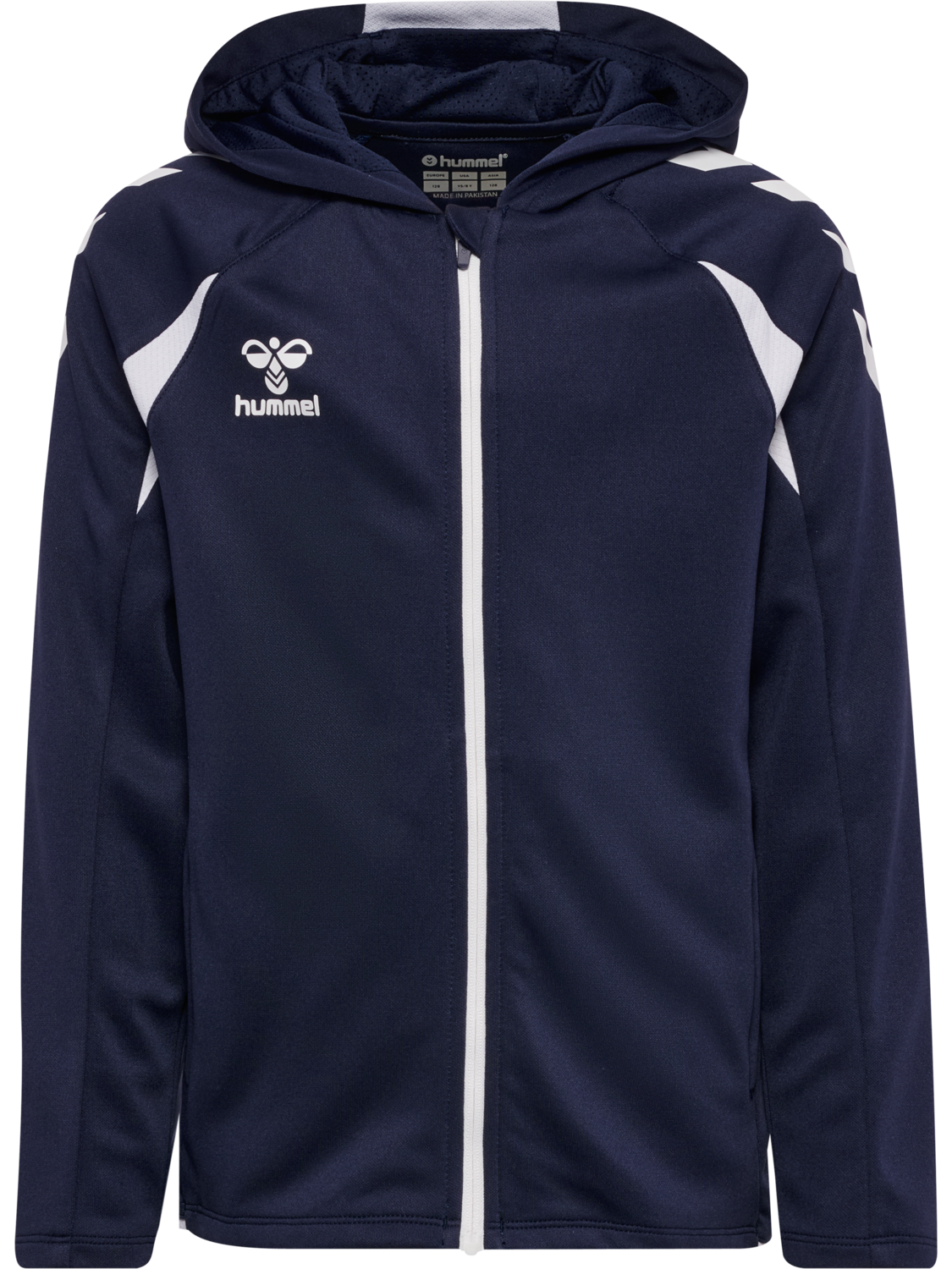 hmlCORE 2.0 ZIP HOODIE KIDS, MARINE/WHITE, packshot