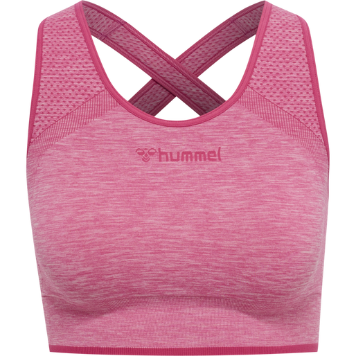 hmlMT UNA SEAMLESS SPORTS TOP, AZALEA PINK MELANGE, packshot