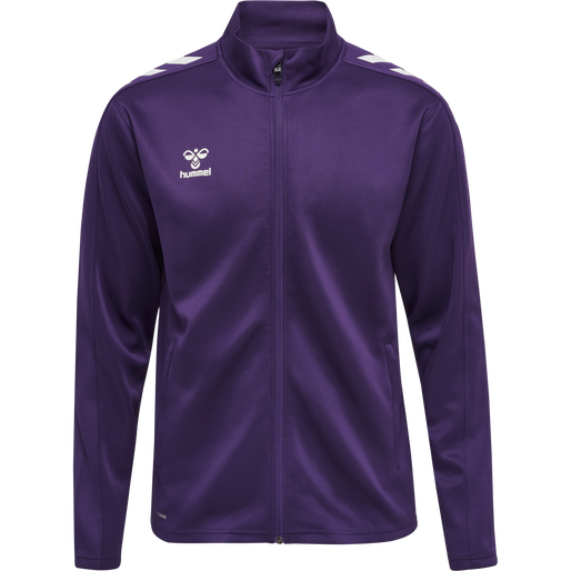 hmlCORE XK POLY ZIP SWEAT, ACAI/WHITE hmlCORE XK POLY ZIP SWEAT, ACAI/WHITE, packshot