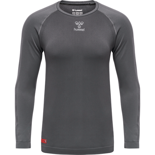 hmlPRO GRID SEAMLESS L/S, FORGED IRON/QUIET SHADE, packshot