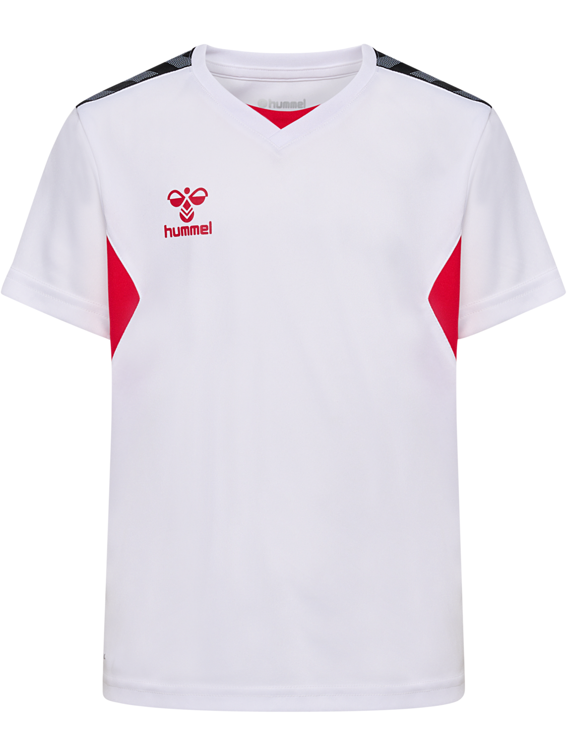 hmlAUTHENTIC PL JERSEY S/S KIDS, WHITE/TRUE RED, packshot