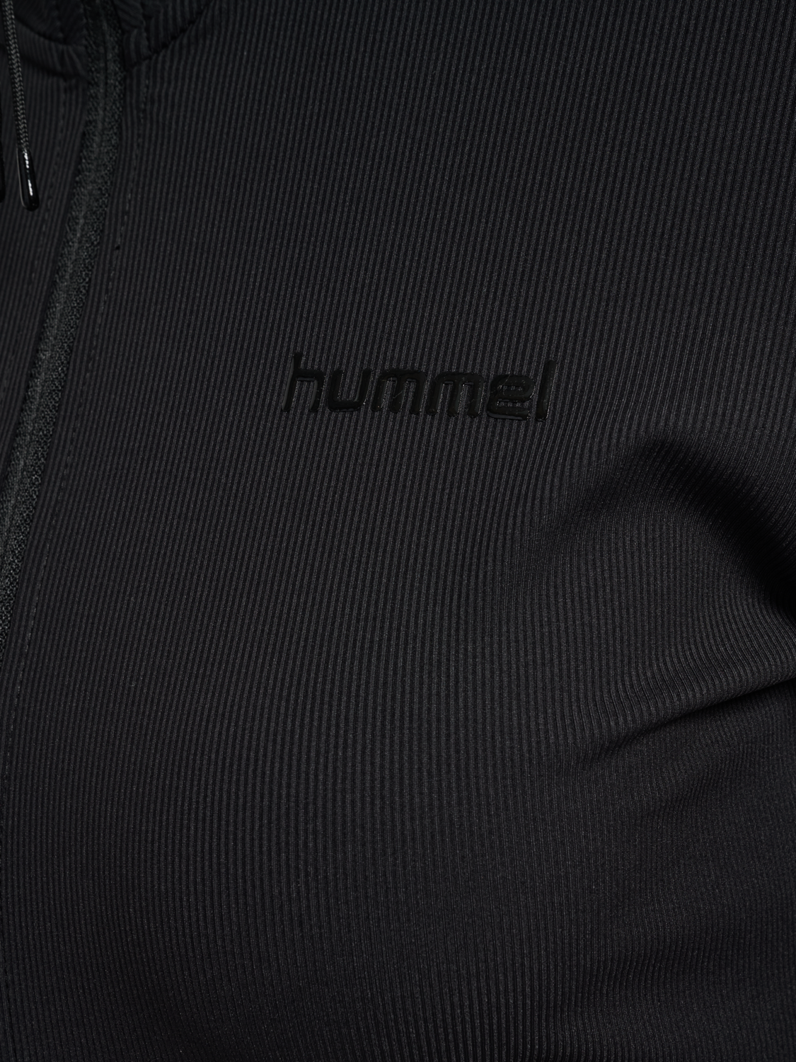 hmlPRIMA W RIB ZIP BLOUSE, BLACK, packshot