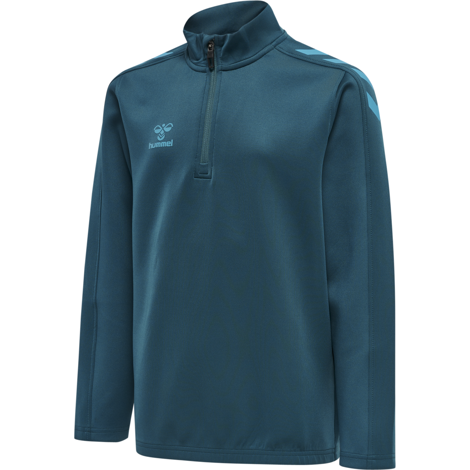 hmlCORE XK HALF ZIP POLY SWEAT KIDS, BLUE CORAL, packshot