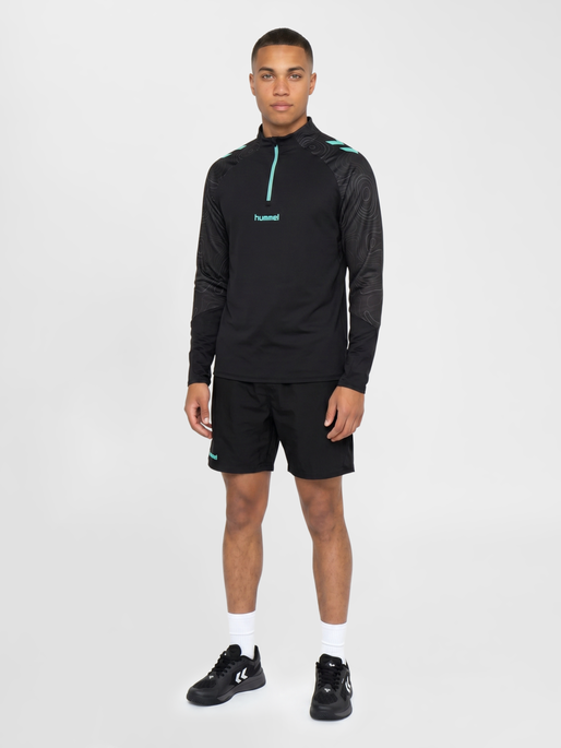 hmlBLAZE 2.0 TRAINING HALF ZIP, BLACK/POOL BLUE, model