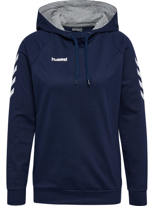 HMLGO COTTON HOODIE WOMAN, MARINE, packshot