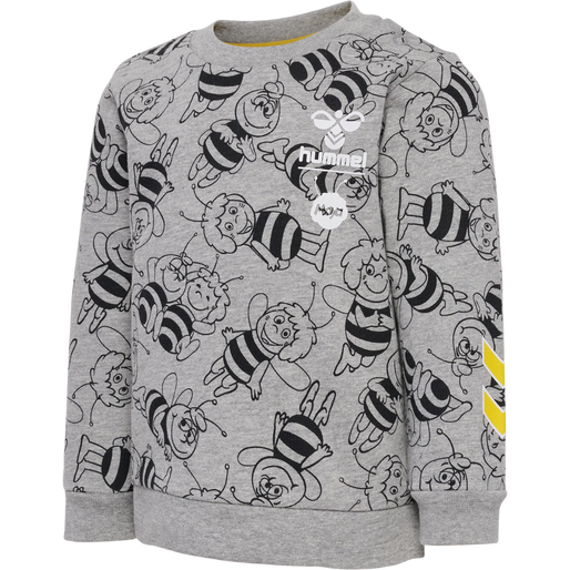 hmlMAYA AOP CREWSUIT, GREY MELANGE, packshot