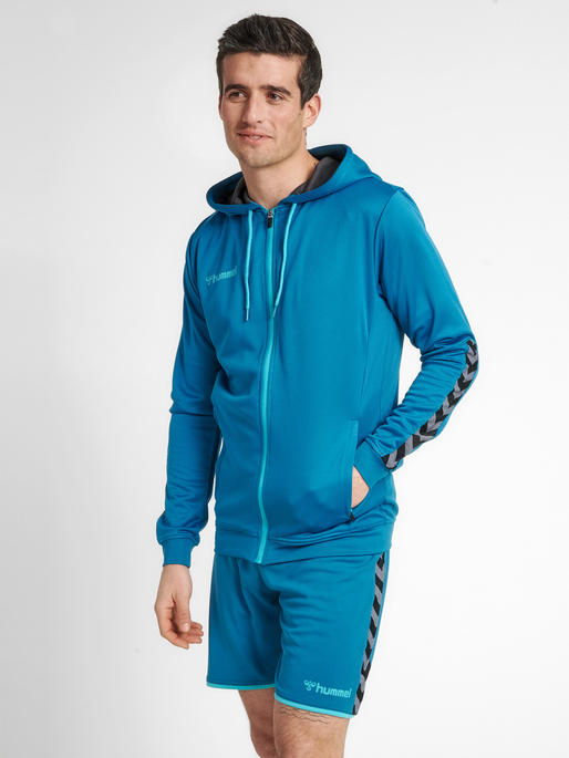 hmlAUTHENTIC POLY ZIP HOODIE, CELESTIAL, model