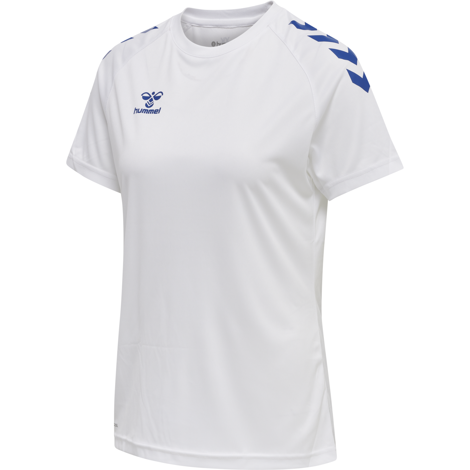 hmlCORE XK CORE POLY TEE  S/S WOMAN, WHITE/TRUE BLUE, packshot