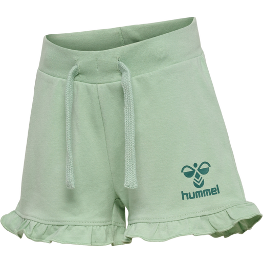 hmlTALYA RUFFLE SHORTS, SILT GREEN, packshot