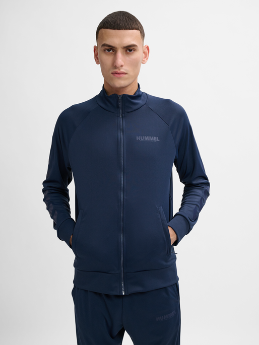 hmlLEGACY SUNE POLY ZIP JACKET, BLUE NIGHTS, model