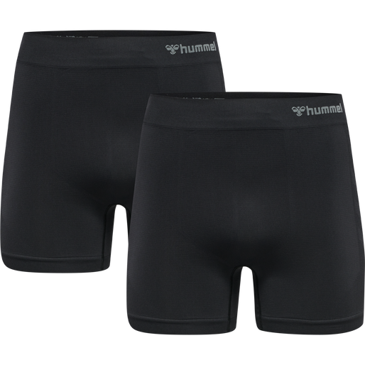 hmlJACK SEAMLESS BOXERS 2-PACK, BLACK/BLACK, packshot