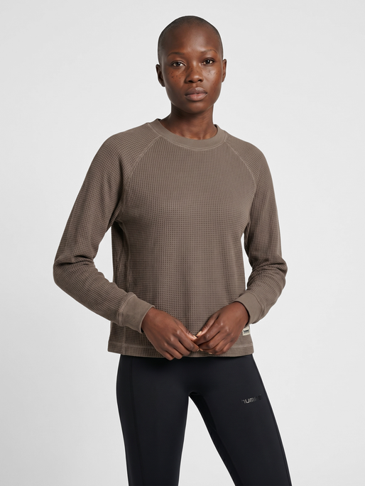 hmlSOFT WAFFLE W T-SHIRT L/S, FALCON, model