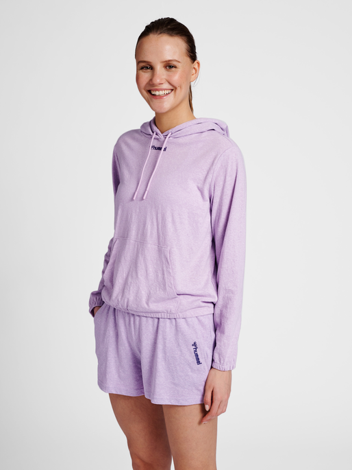 hmlZANDRA HOODIE, PASTEL LILAC MELANGE, model