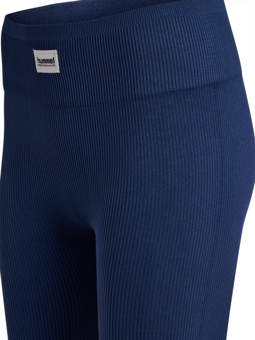 hmlPULSE SEAMLESS RIB MW TIGHTS, DRESS BLUES, packshot