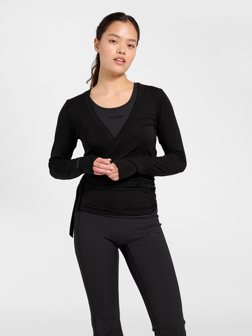 hmlSOFT WRAP BLOUSE, BLACK, model