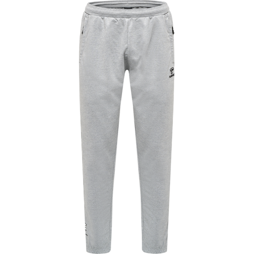 hmlMOVE GRID COTTON PANTS, GREY MELANGE, packshot