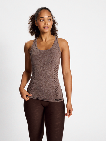 hmlCI SEAMLESS TOP, JAVA MELANGE, model