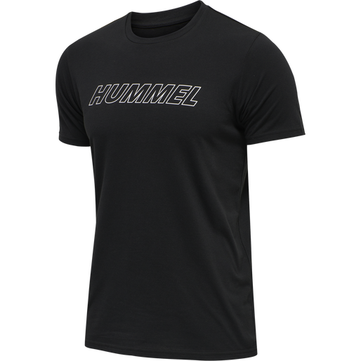 hmlTE CALLUM COTTON T-SHIRT, BLACK, packshot