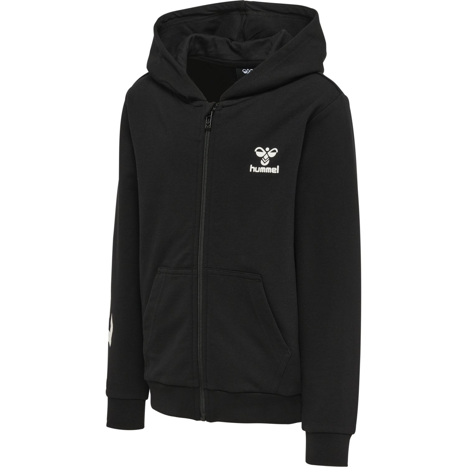 hmlTRECE ZIP HOODIE, BLACK, packshot