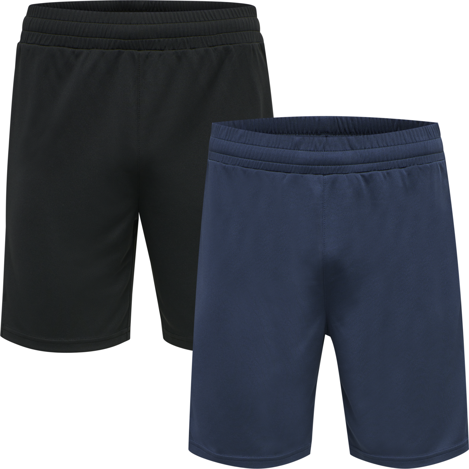 hmlTE TOPAZ 2-PACK SHORTS, BLACK/INSIGINA BLUE, packshot
