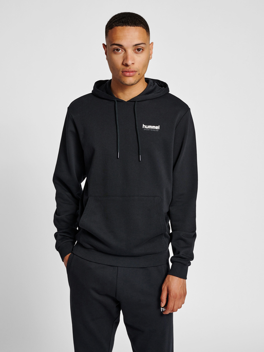 hmlLGC AUSTIN HOODIE, BLACK, model