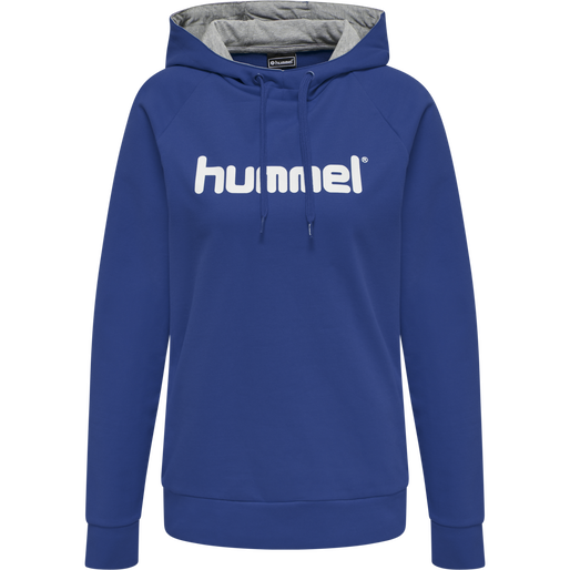 HMLGO COTTON LOGO HOODIE WOMAN, TRUE BLUE, packshot