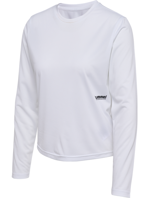 hmlPULSE WORKOUT W T-SHIRT L/S, WHITE, packshot