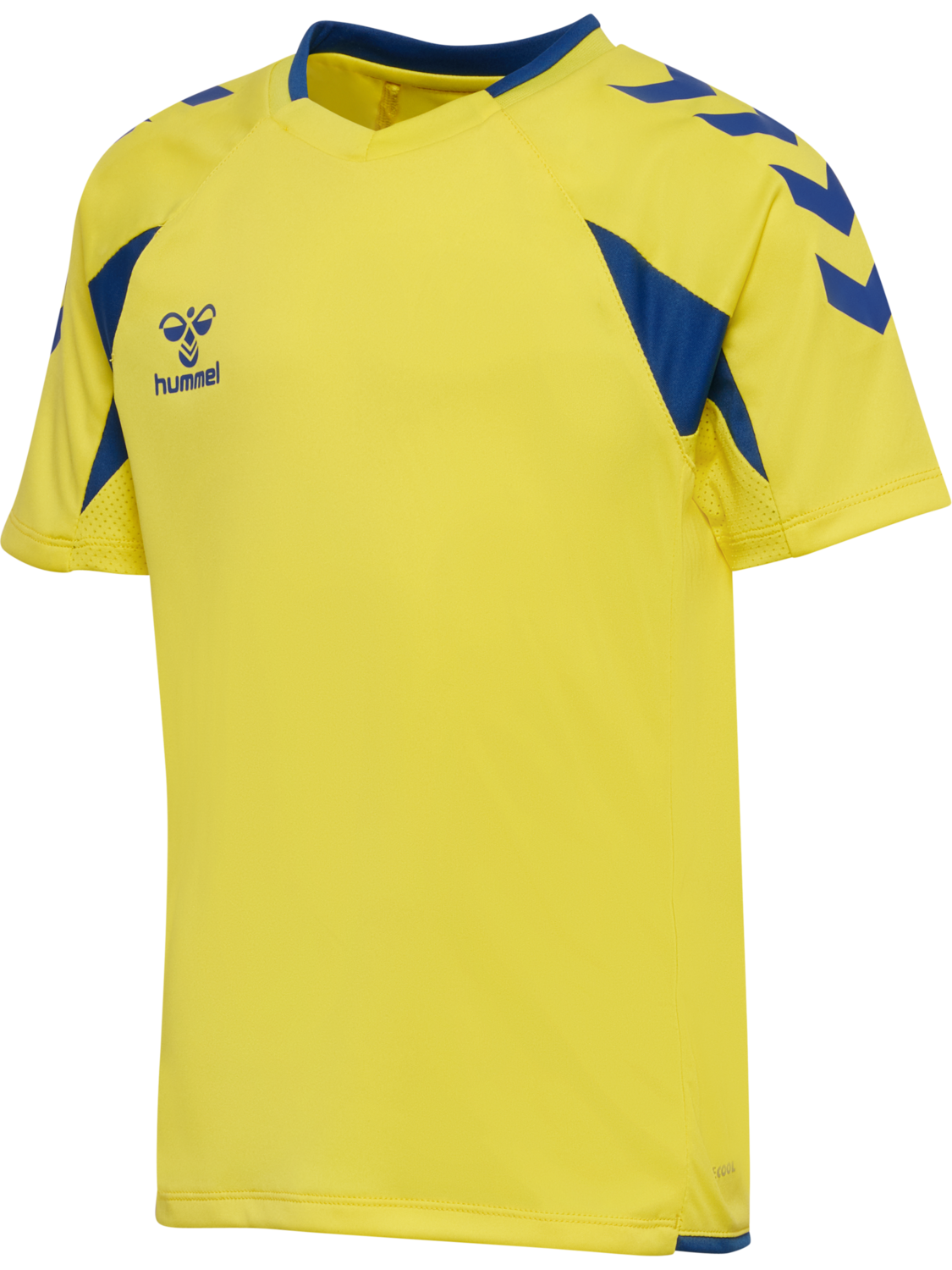 hmlCORE 2.0 JERSEY S/S KIDS, BLAZING YELLOW/TRUE BLUE, packshot