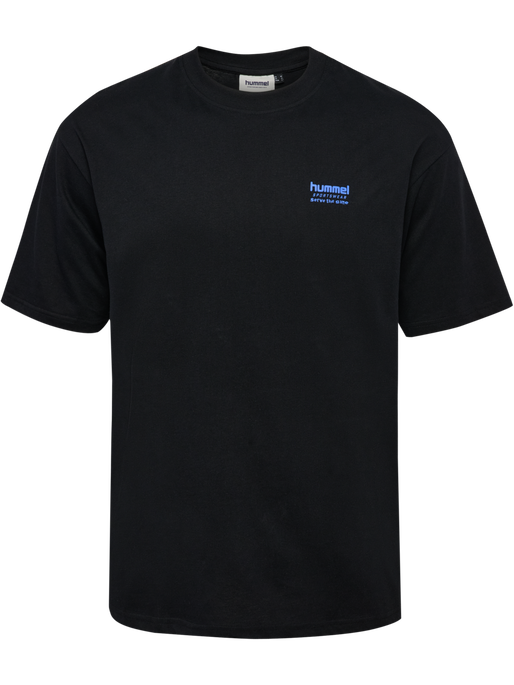 hmlLOOSE T-SHIRT S/S HSW FOOTBALL, BLACK, packshot