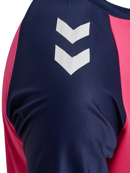 hmlMATCH LEAGUE JERSEY S/S, RASPBERRY SORBET/MARINE, packshot